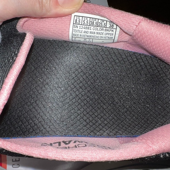 Skechers Women's Go Walk Black Shoes with Pink Accents - Picture 3 of 7